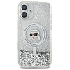 Karl Lagerfeld Liquid Glitter Karl Head Magsafe tok iPhone 16 Plus készülékhez - átlátszó