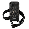 Karl Lagerfeld Monogram Plaque Logo Strap iPhone 14 / 15 / 13 6.1"-es tok - fekete