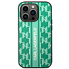 Karl Lagerfeld Monogram Stripe iPhone 14 Pro tok - zöld