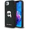 Karl Lagerfeld monogramos Karl fejdíszes iPhone 16e tok - fekete