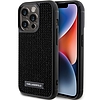 Karl Lagerfeld Rhinestone Logo fémlemez tok iPhone 15 Pro Max készülékhez - fekete