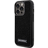 Karl Lagerfeld Rhinestone Logo fémlemez tok iPhone 15 Pro Max készülékhez - fekete