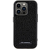 Karl Lagerfeld Rhinestone Logo fémlemez tok iPhone 15 Pro Max készülékhez - fekete