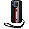 Karl Lagerfeld Saffiano Athleisure Stripes zsinóros iPhone 15 Pro tok - piros