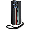 Karl Lagerfeld Saffiano Athleisure Stripes zsinóros iPhone 15 Pro tok - piros