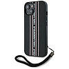 Karl Lagerfeld Saffiano Athleisure Stripes zsinóros iPhone 15 tok - rózsaszín