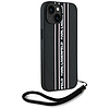 Karl Lagerfeld Saffiano Athleisure Stripes zsinóros iPhone 15 tok - rózsaszín
