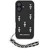 Karl Lagerfeld Saffiano Crystals lánccal iPhone 16 tok - fekete