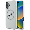 Karl Lagerfeld szilikon dupla fejű és kör alakú MagSafe tok iPhone 16-hoz bézs
