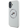 Karl Lagerfeld szilikon dupla fejű és kör alakú MagSafe tok iPhone 16-hoz bézs