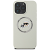 Karl Lagerfeld szilikon dupla fejű és kör alakú MagSafe tok iPhone 16 Próhoz bézs