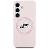 Karl Lagerfeld Szilikon Dupla Fejű és Kör MagSafe Tok Samsung Galaxy S25 Rózsaszín
