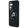 Karl Lagerfeld Szilikon Dupla Fejű Kör MagSafe Samsung Galaxy S25 Plus tok fekete