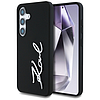 Karl Lagerfeld szilikon fém tok, aláírás logóval, Samsung Galaxy S25 fekete