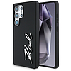 Karl Lagerfeld szilikon fém tok, aláírás logóval, Samsung Galaxy S25 Ultra, fekete