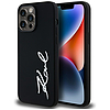 Karl Lagerfeld szilikon fém tok iPhone 14 Pro Maxhoz, fekete