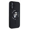 Karl Lagerfeld szilikon Karl&Choupette Heads Ring MagSafe iPhone 16 tok - fekete