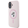 Karl Lagerfeld szilikon Karl&Choupette Heads Ring MagSafe iPhone 16 tok - rózsaszín