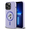 Karl Lagerfeld szilikon Karl&Choupette Heads Ring MagSafe tok iPhone 14 Pro Maxhoz, lila