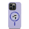 Karl Lagerfeld szilikon Karl&Choupette Heads Ring MagSafe tok iPhone 14 Pro Maxhoz, lila