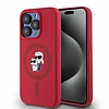 Karl Lagerfeld szilikon Karl&Choupette Heads Ring MagSafe tok iPhone 15 Pro készülékhez - piros