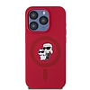 Karl Lagerfeld szilikon Karl&Choupette Heads Ring MagSafe tok iPhone 15 Pro készülékhez - piros