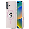 Karl Lagerfeld szilikon Karl&Choupette Heads Ring MagSafe tok iPhone 16 Plushoz, rózsaszín