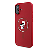 Karl Lagerfeld szilikon Karl&Choupette Heads Ring MagSafe tok iPhone 16 Plushoz, piros