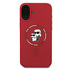 Karl Lagerfeld szilikon Karl&Choupette Heads Ring MagSafe tok iPhone 16 Plushoz, piros