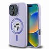 Karl Lagerfeld szilikon Karl&Choupette Heads Ring MagSafe tok iPhone 16 Pro Maxhoz, lila