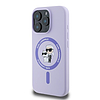 Karl Lagerfeld szilikon Karl&Choupette Heads Ring MagSafe tok iPhone 16 Pro Maxhoz, lila