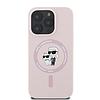 Karl Lagerfeld szilikon Karl&Choupette Heads Ring MagSafe tok iPhone 16 Próhoz, rózsaszín