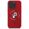 Karl Lagerfeld szilikon Karl&Choupette Heads Ring MagSafe tok iPhone 16 Próhoz, piros