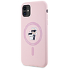 Karl Lagerfeld szilikon Karl&Choupette MagSafe iPhone 11 tok - rózsaszín