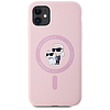 Karl Lagerfeld szilikon Karl&Choupette MagSafe iPhone 11 tok - rózsaszín