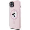 Karl Lagerfeld szilikon Karl&Choupette MagSafe iPhone 15 tok - rózsaszín