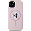 Karl Lagerfeld szilikon Karl&Choupette MagSafe iPhone 15 tok - rózsaszín