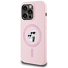 Karl Lagerfeld szilikon Karl&Choupette MagSafe tok iPhone 14 Pro Maxhoz, rózsaszín