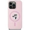 Karl Lagerfeld szilikon Karl&Choupette MagSafe tok iPhone 14 Pro Maxhoz, rózsaszín