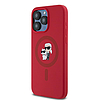 Karl Lagerfeld szilikon Karl&Choupette Ring MagSafe tok iPhone 15 Pro Maxhoz - piros