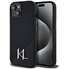 Karl Lagerfeld szilikon Shadow fémből készült Initial MagSafe tok iPhone 15-höz, fekete
