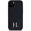 Karl Lagerfeld szilikon Shadow fémből készült Initial MagSafe tok iPhone 15-höz, fekete