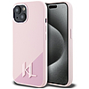 Karl Lagerfeld szilikon Shadow Metal Initial MagSafe iPhone 15 tok, rózsaszín