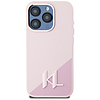 Karl Lagerfeld szilikon Shadow Metal Initial MagSafe tok iPhone 15 Próhoz, rózsaszín