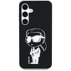 Karl Lagerfeld szilikon tok, graffiti, Ikonik nyomtatott logóval, MagSafe Samsung Galaxy S25 fekete