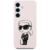 Karl Lagerfeld szilikon tok graffiti Ikonik nyomtatott logóval, MagSafe Samsung Galaxy S25 rózsaszín