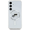 Karl Lagerfeld tok, gomb, Karl és Choupette fejek, nyomtatott logó, MagSafe, Samsung Galaxy S25, fehér