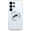 Karl Lagerfeld tok Karl & Choupette fejek nyomtatott logóval, MagSafe Samsung Galaxy S25 Ultra fehér