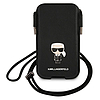 Karl Lagerfeld Torebka KLHCP12LOPHKMK 6,7" czarny/fekete keménytok Saffiano Ikonik Karl´s