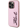 Karl Lagerfeld Wrinkled Metal Signature iPhone 15 Pro Max tok - rózsaszín